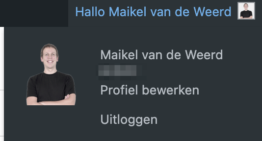 Profiel bewerken in WordPress