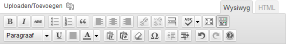 WordPress Toolbar met alle iconen
