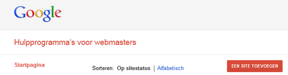Site toevoegen aan Google Webmasterhulpprogramma's Site toevoegen aan Google Webmasterhulpprogramma's