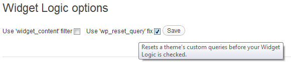 Widget Logic opties
