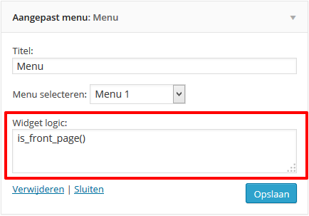 Widget Logic invulveld