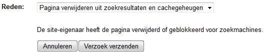 Reden verwijdering URL