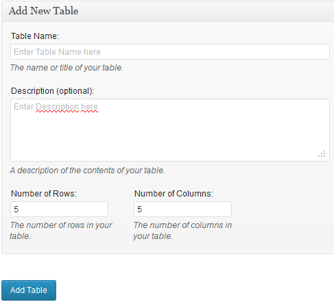 WordPress tabel maken
