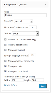 Category Posts Widget mogelijkheden