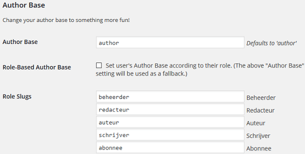 Author base URL wijzigen van auteurspagina in WordPress
