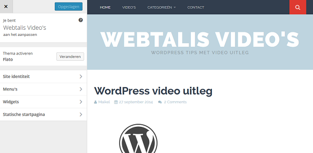 WordPress customizer