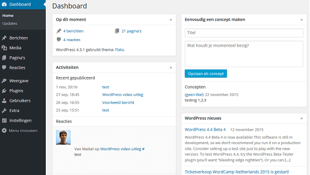 WordPress Dashboard