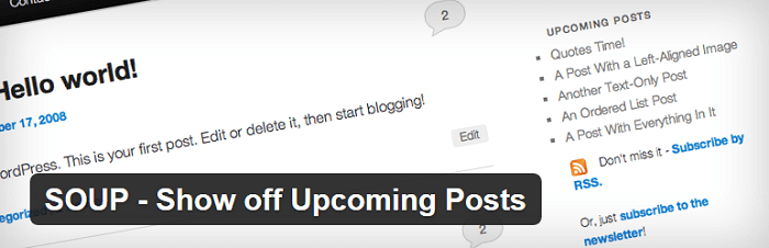 Show off upcoming posts