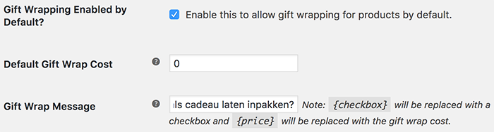 WooCommerce optie om als cadeau te laten inpakken