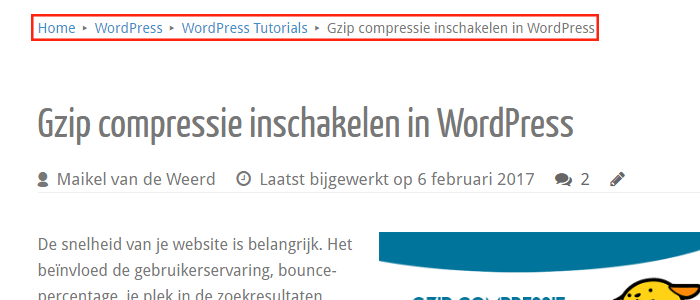 Kruimelpad WordPress