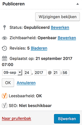 Artikel datum bewerken