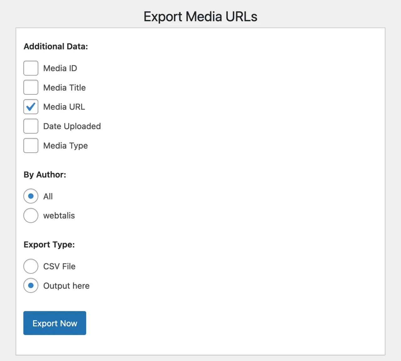 Afbeelding URL's exporten in WordPress