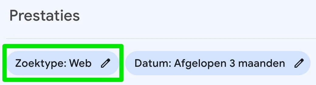 Zoektype wijzigen in de Google Search Console