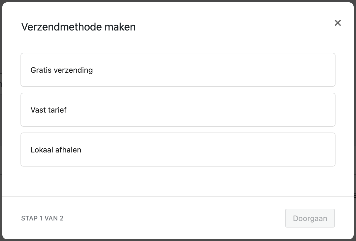 De drie verschillende standaard verzendmethoden in WooCommerce
