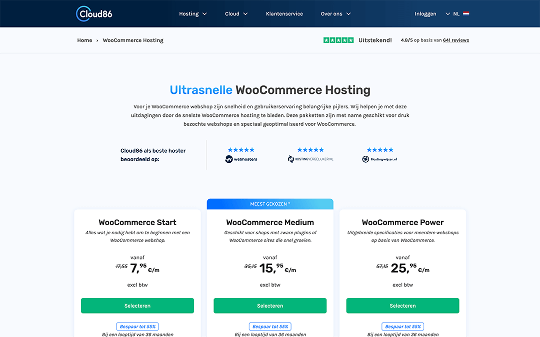 Cloud86 webshop hosting