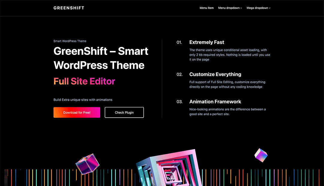 Greenshift WordPress FSE thema