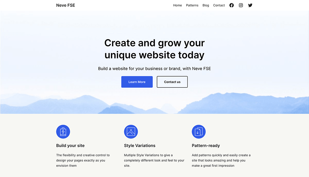 Neve FSE WordPress Blok thema
