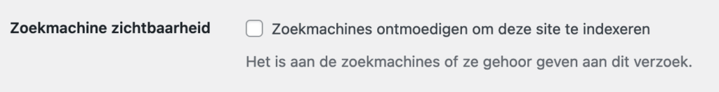 Zoekmachine vindbaarheid WordPress instelling