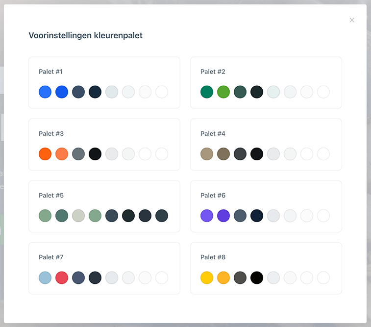 Voorinstellingen kleurenpalet