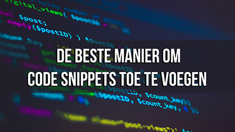 Code snippets toevoegen workshop
