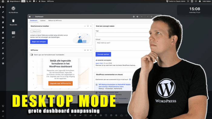 Desktop mode in WordPress